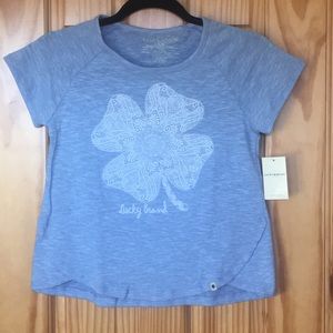 NWT Girls Large Lucky soft blue T-shirt